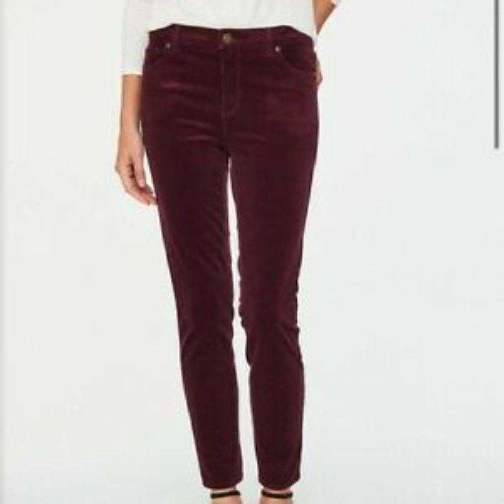 NWOT Ann Taylor LOFT Velvet Skinny Pants- Wine Velvet, Sz 8